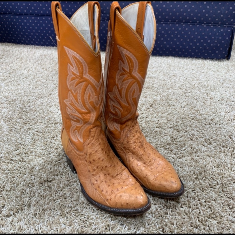 Cowboy boots ostrich boots
